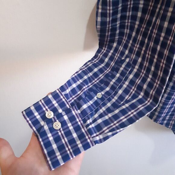 Tex Blue and Purple Plaid Button Down Shirt - Picture 4 of 8